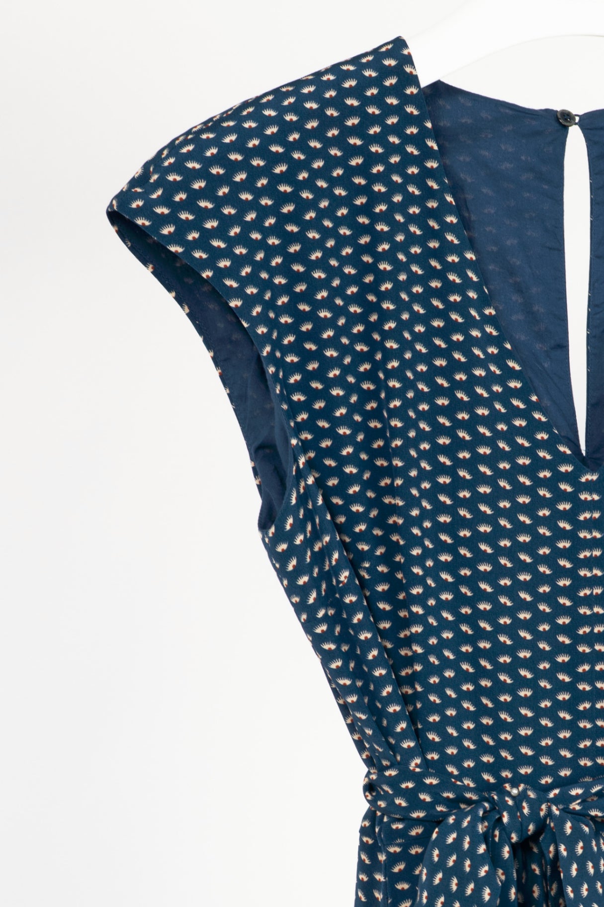 Weekend Max Mara Blue Silk Eye-Print Belted Maxi Dress