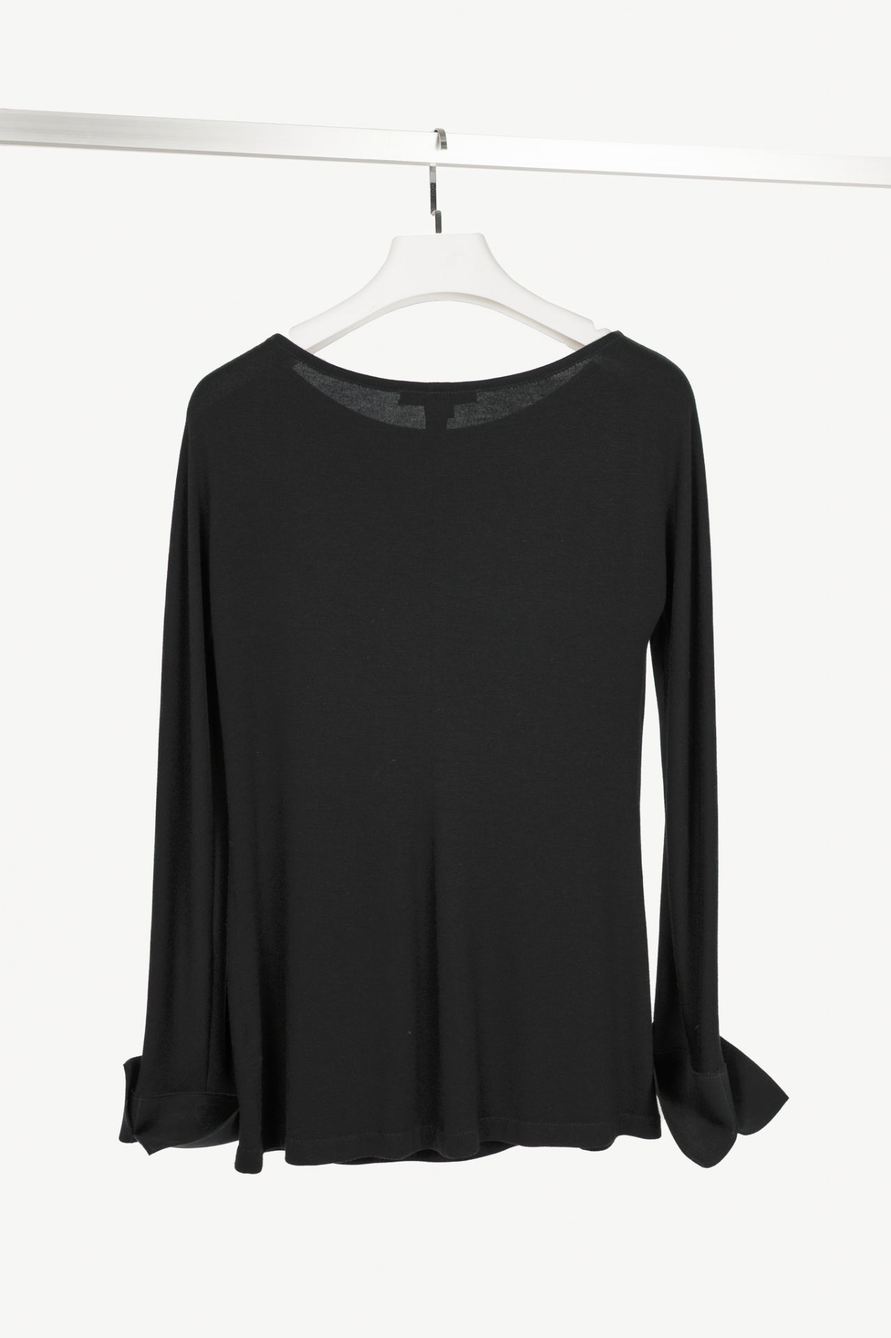 Marie Saint Pierre Black Jersey Scuba-Cuff Long-Sleeve Top