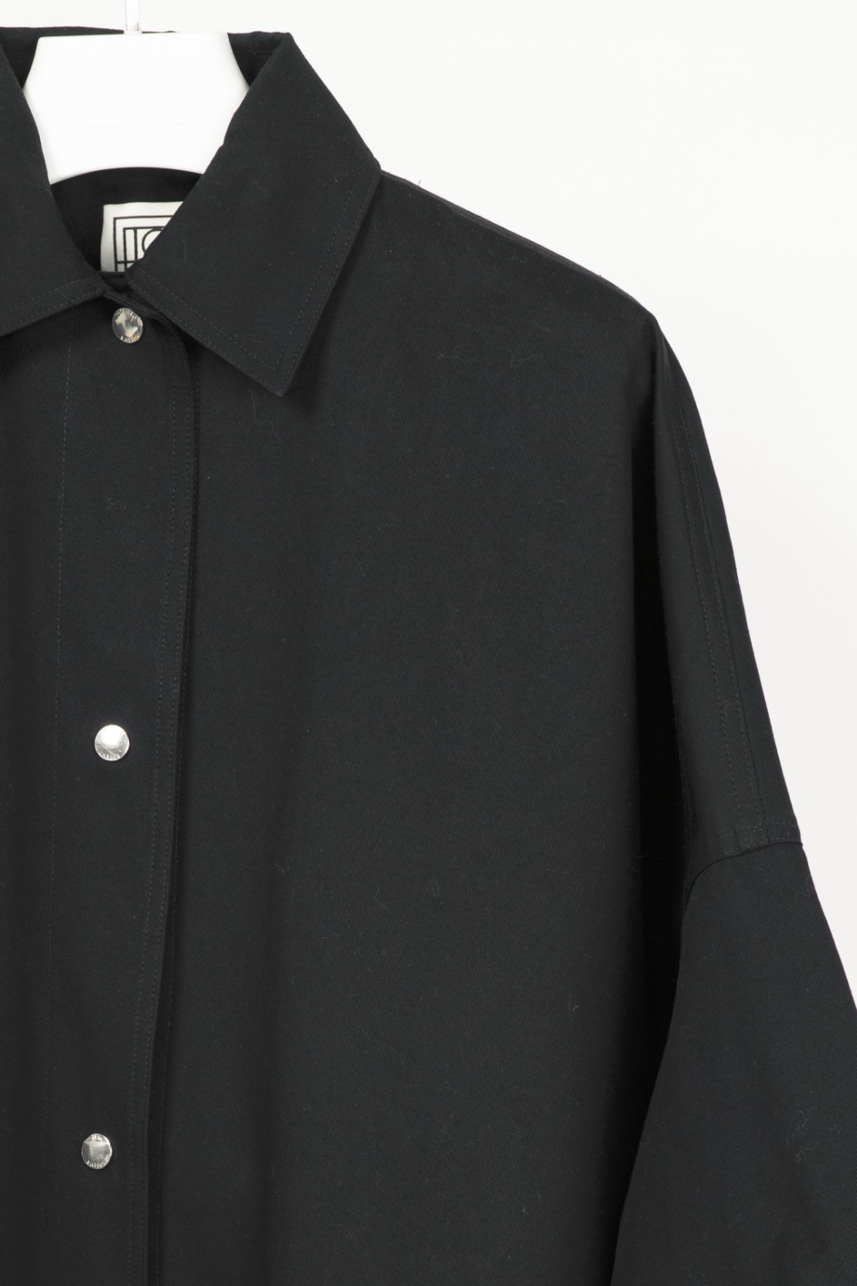 Toteme Black Cotton Twill Overshirt Jacket