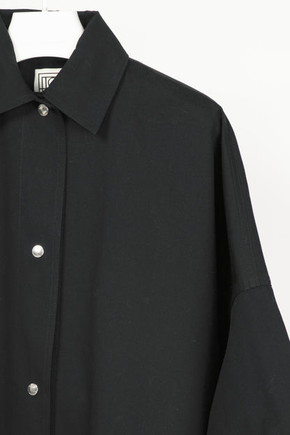 Toteme Black Cotton Twill Overshirt Jacket