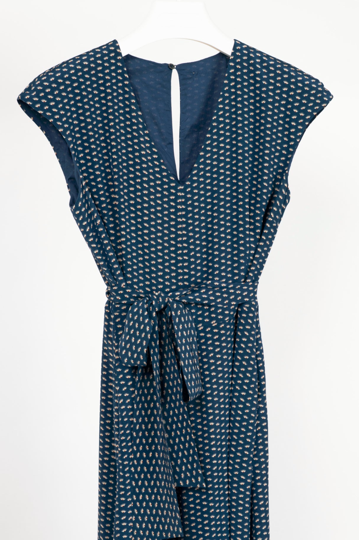 Weekend Max Mara Blue Silk Eye-Print Belted Maxi Dress