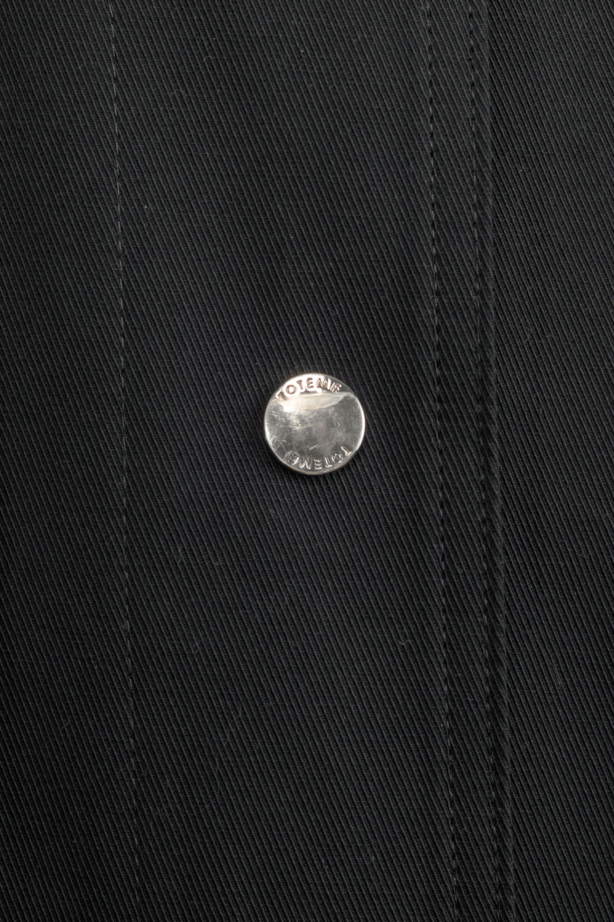 Toteme Black Cotton Twill Overshirt Jacket