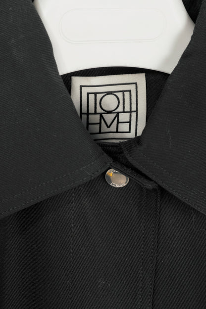 Toteme Black Cotton Twill Overshirt Jacket