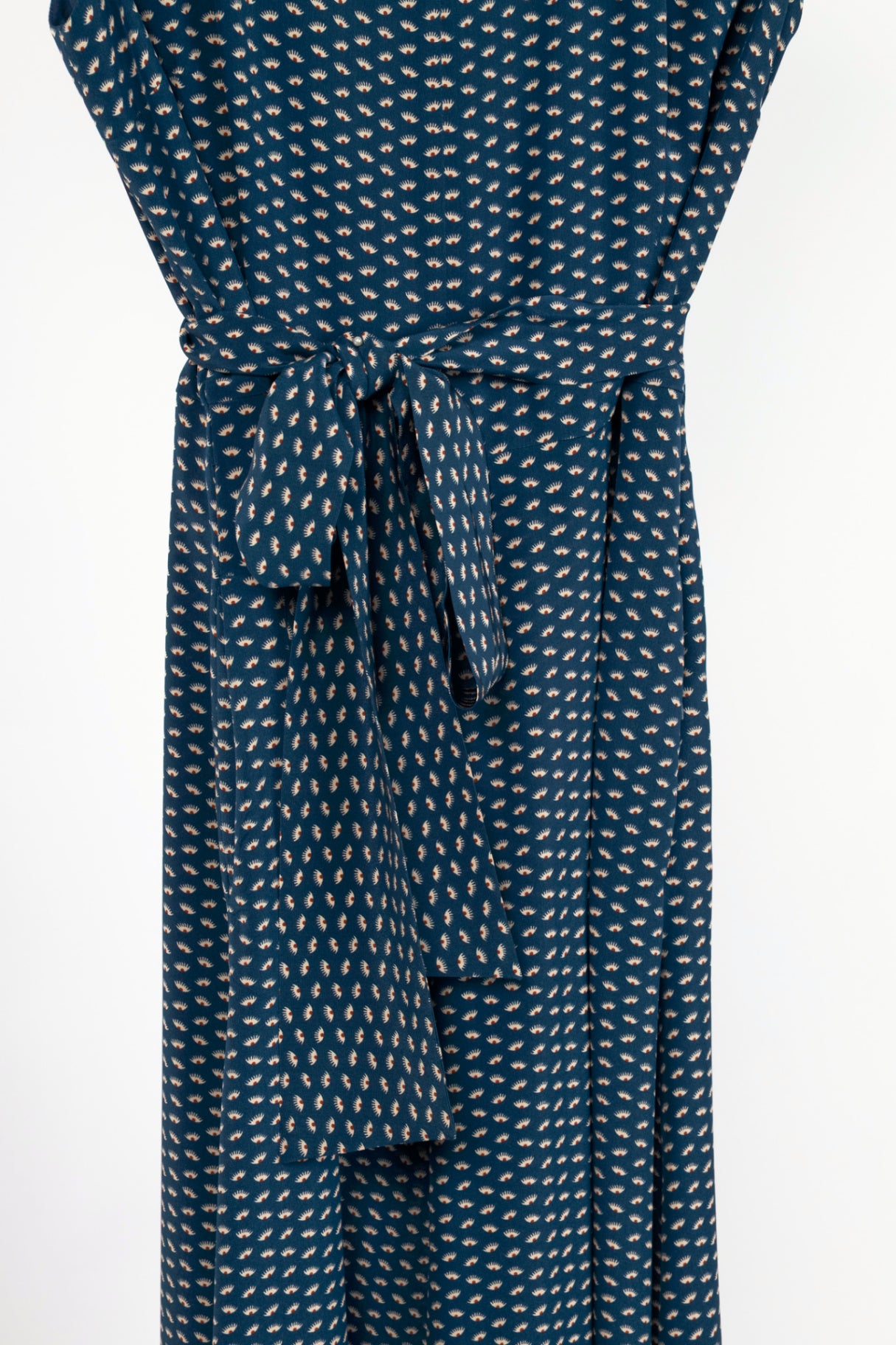 Weekend Max Mara Blue Silk Eye-Print Belted Maxi Dress