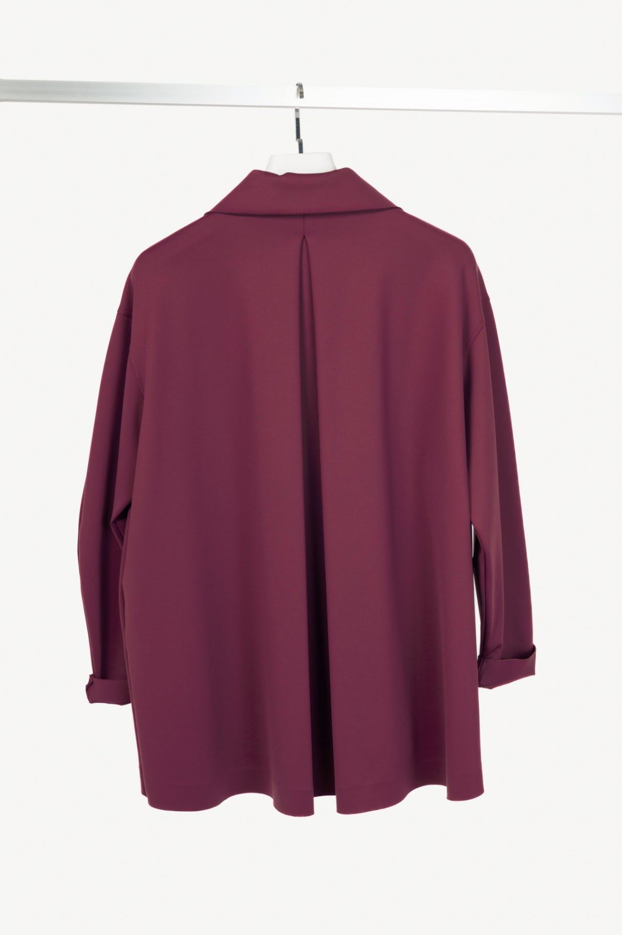 Liviana Conti Plum Neoprene Snap-Closure Shirt Jacket
