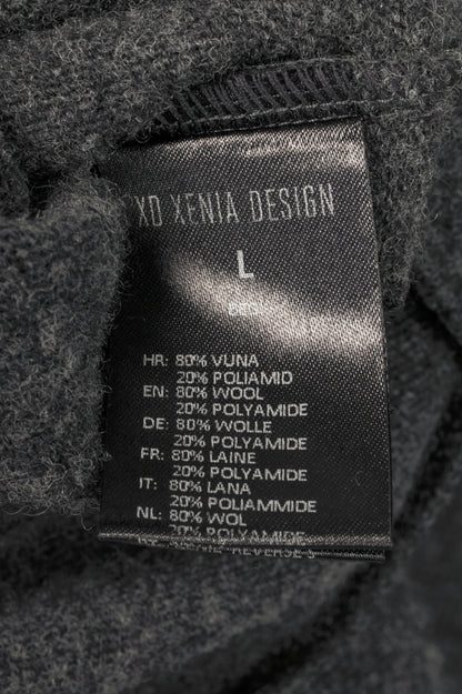 XD Xenia Design Begi Grey Wool Distressed Cowl-Neck Sweater