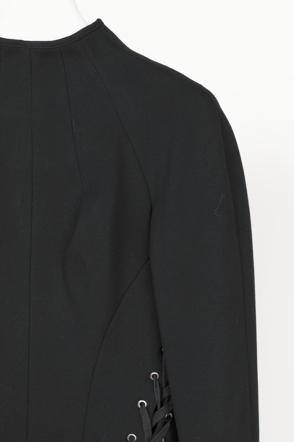 UNTTLD Kitty Black Ponte Lace-Up Long-Sleeve Top