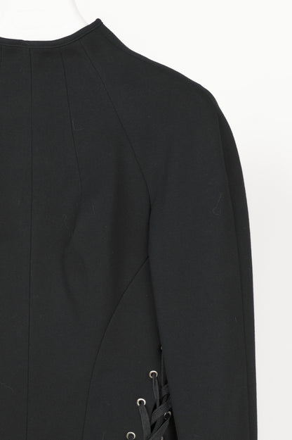 UNTTLD Kitty Black Ponte Lace-Up Long-Sleeve Top