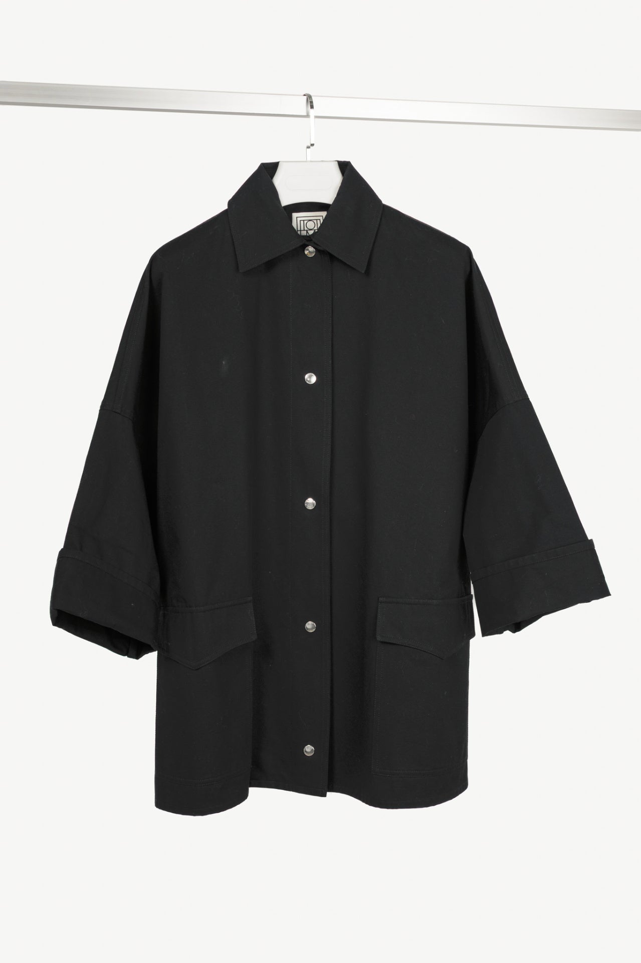 Toteme Black Cotton Twill Overshirt Jacket
