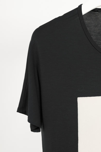 Marie Saint Pierre Black Jersey Geometric-Applique T-Shirt