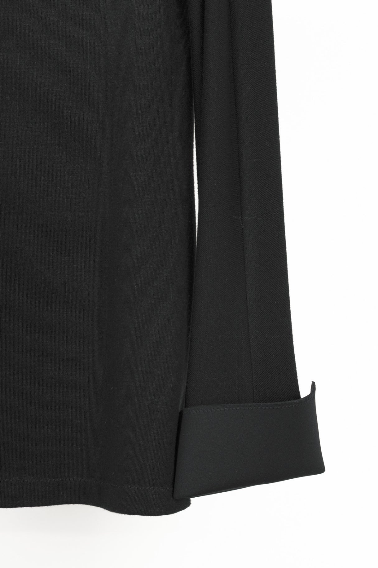 Marie Saint Pierre Black Jersey Scuba-Cuff Long-Sleeve Top