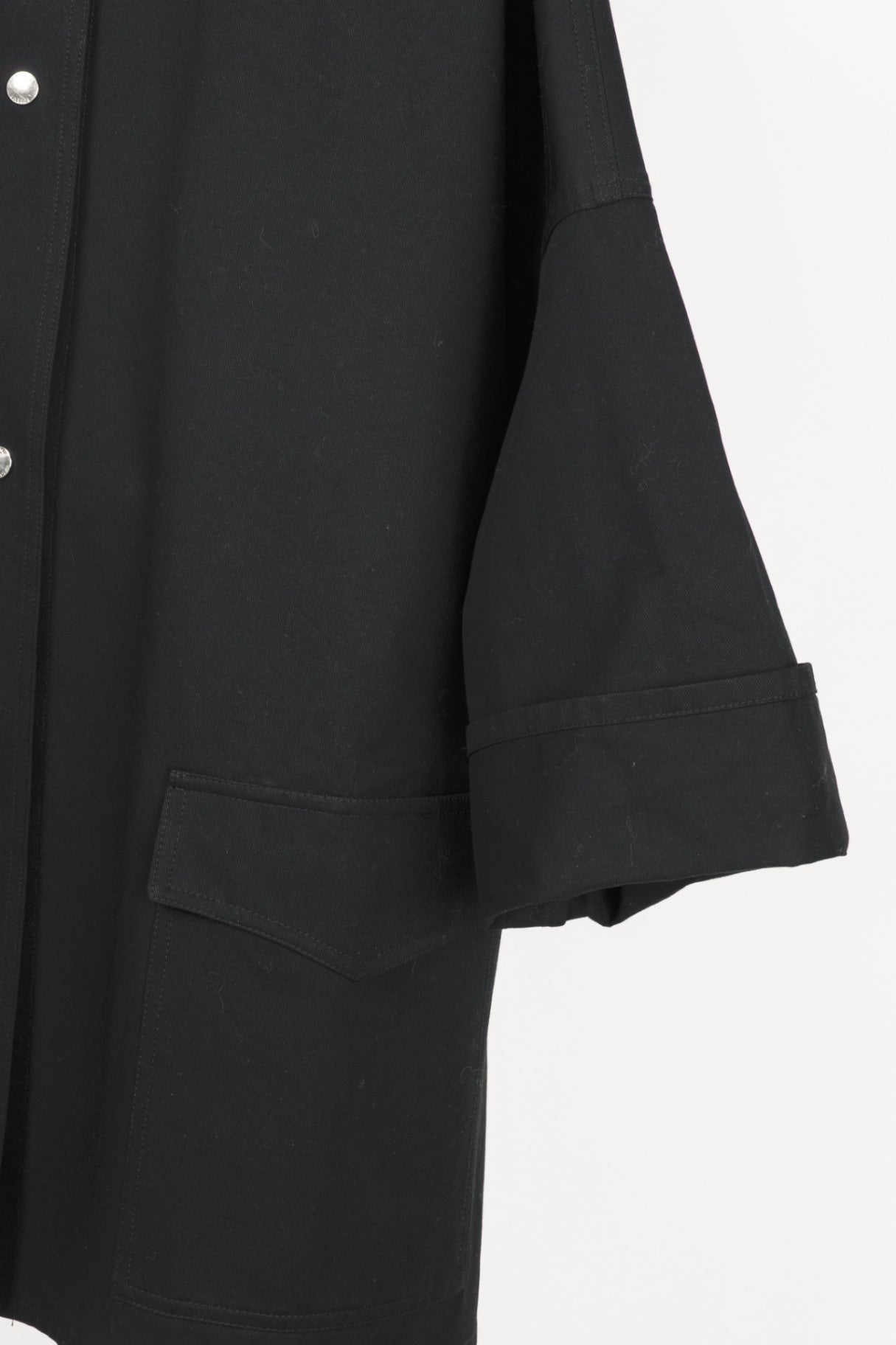 Toteme Black Cotton Twill Overshirt Jacket