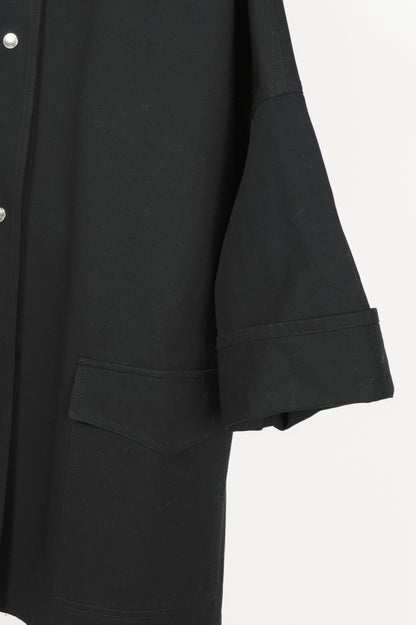Toteme Black Cotton Twill Overshirt Jacket