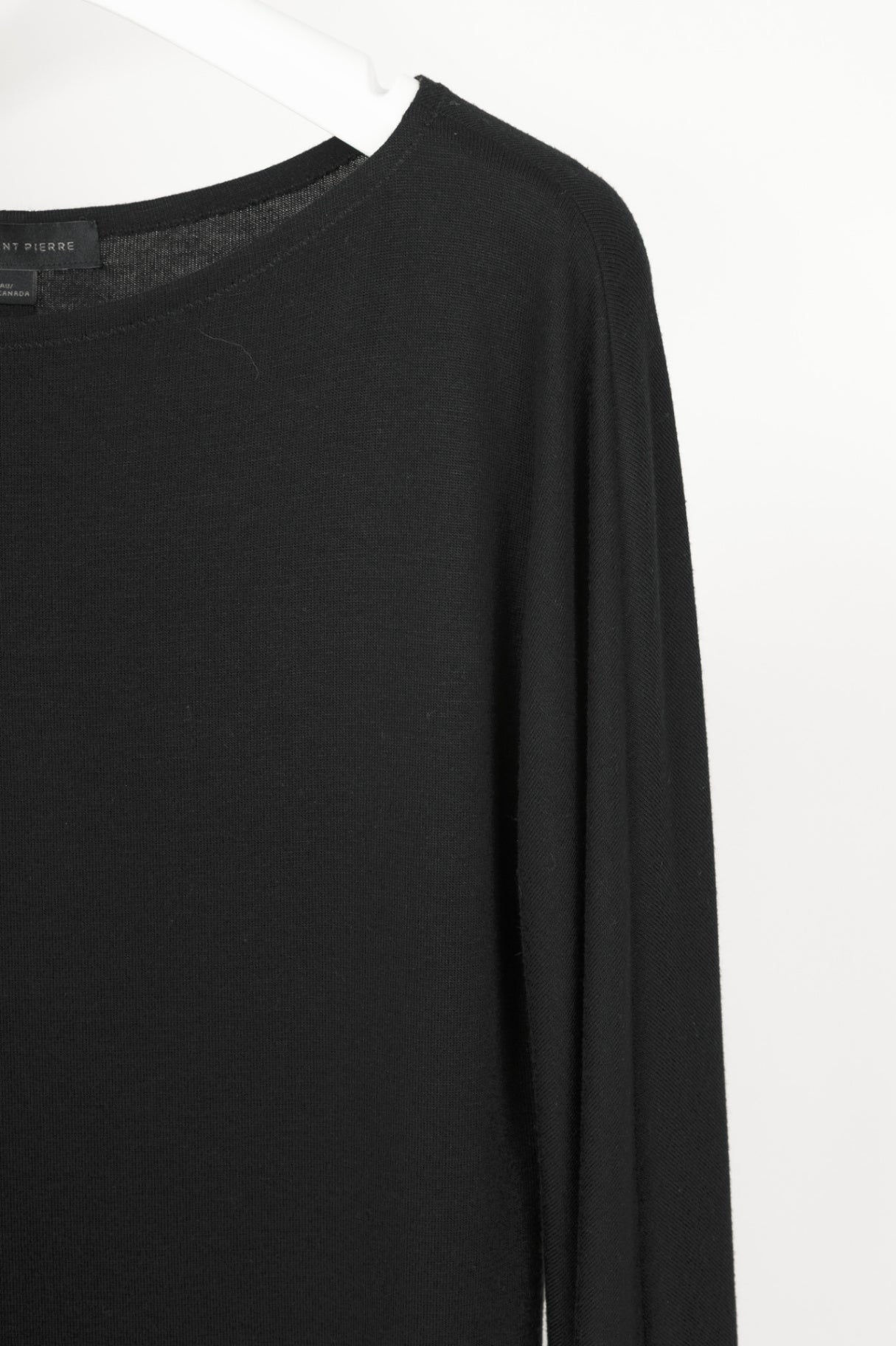 Marie Saint Pierre Black Jersey Scuba-Cuff Long-Sleeve Top
