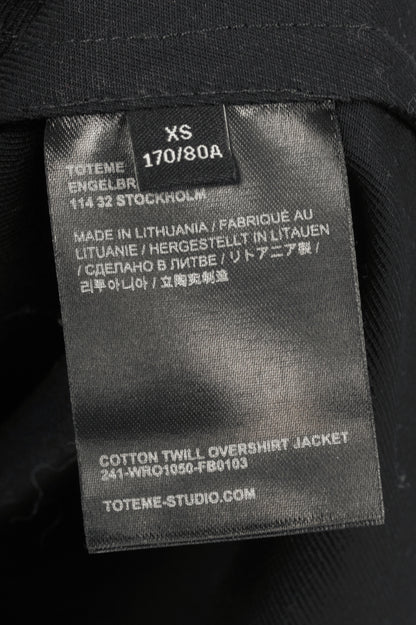 Toteme Black Cotton Twill Overshirt Jacket