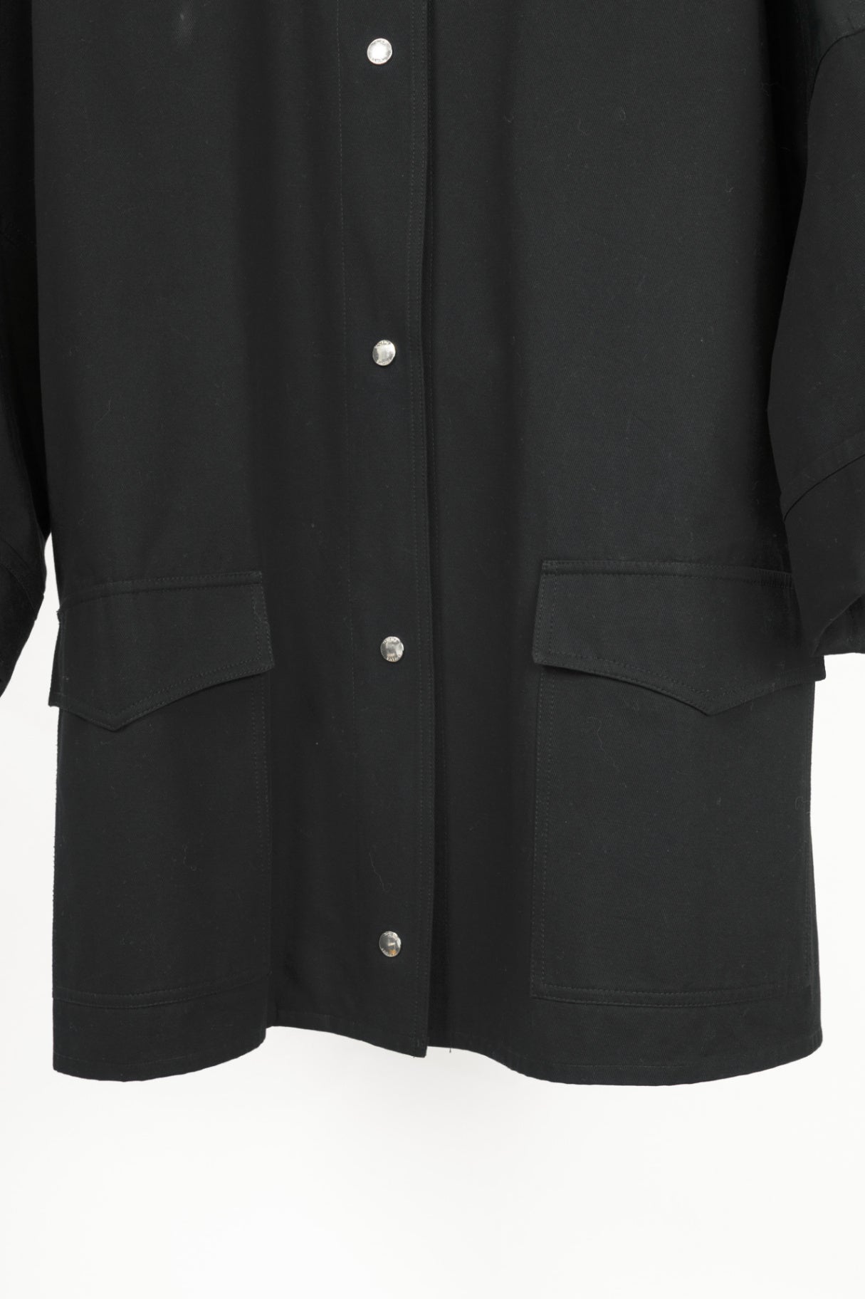 Toteme Black Cotton Twill Overshirt Jacket