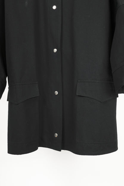 Toteme Black Cotton Twill Overshirt Jacket