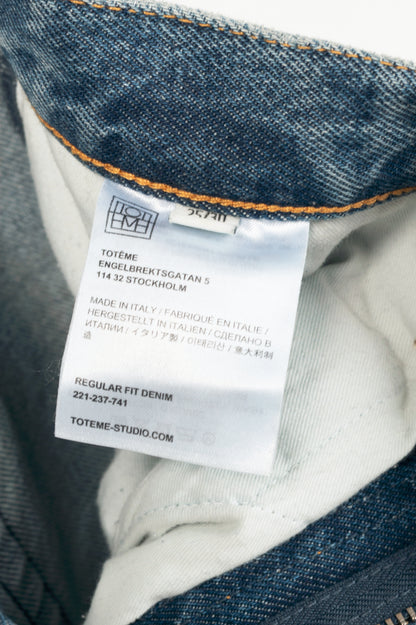 Toteme Vintage Wash Regular Fit Slim Straight High-Waist Jeans