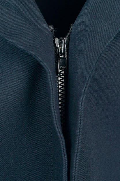 Yohji Yamamoto +NOIR Navy Cotton Ruffle-Pocket Coat