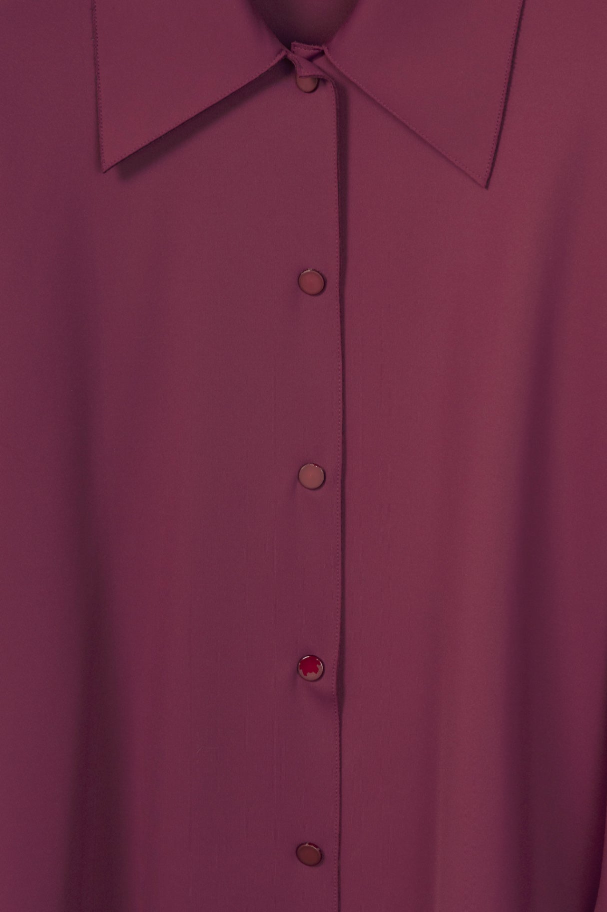 Liviana Conti Plum Neoprene Snap-Closure Shirt Jacket