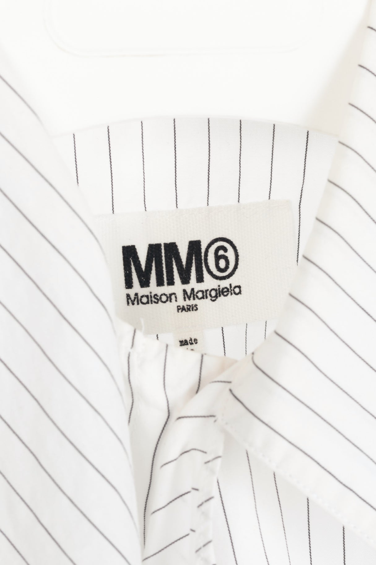 MM6 White Pinstripe Cotton-Poplin Asymmetrical Wrap Sleeveless Shirt