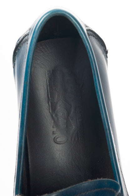 Salvatore Ferragamo Blue Leather Gancini Ornament Drivers