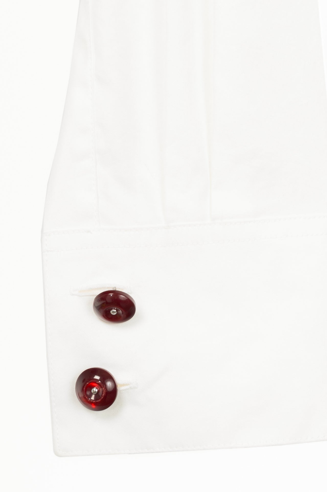 Emporio Armani SS09 White Cotton Red-Satin-Trim Buttoned Shirt