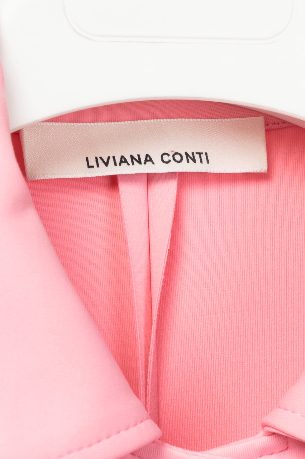 Liviana Conti Pink Neoprene Oversized Snap-Closure Jacket