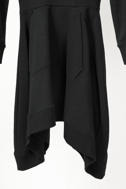 Moschino Black Cotton French Terry Logo Hoodie Dress