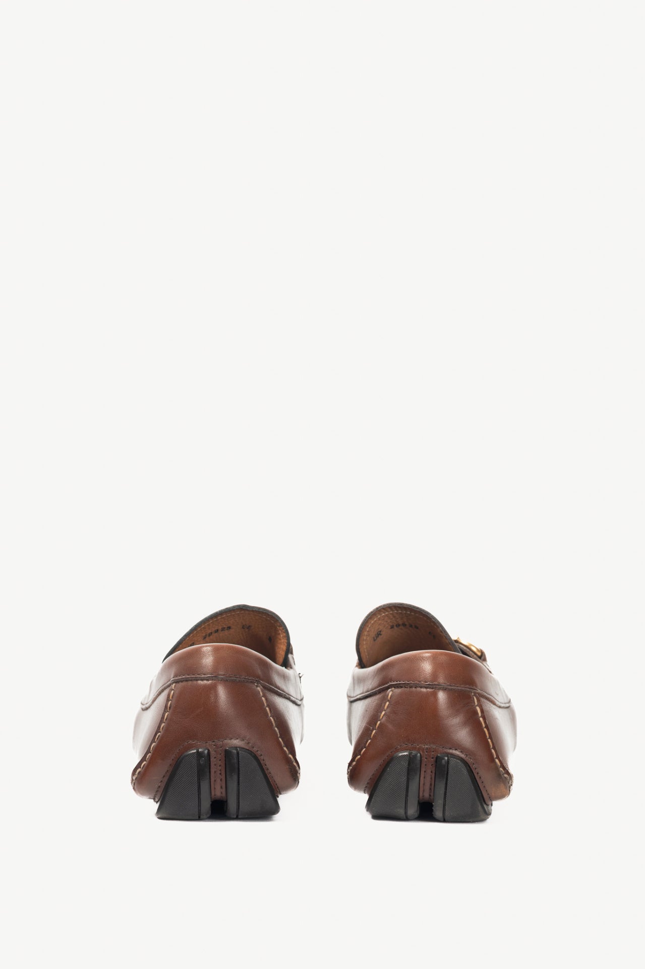 Salvatore Ferragamo Brown Leather Gancini Ornament Drivers