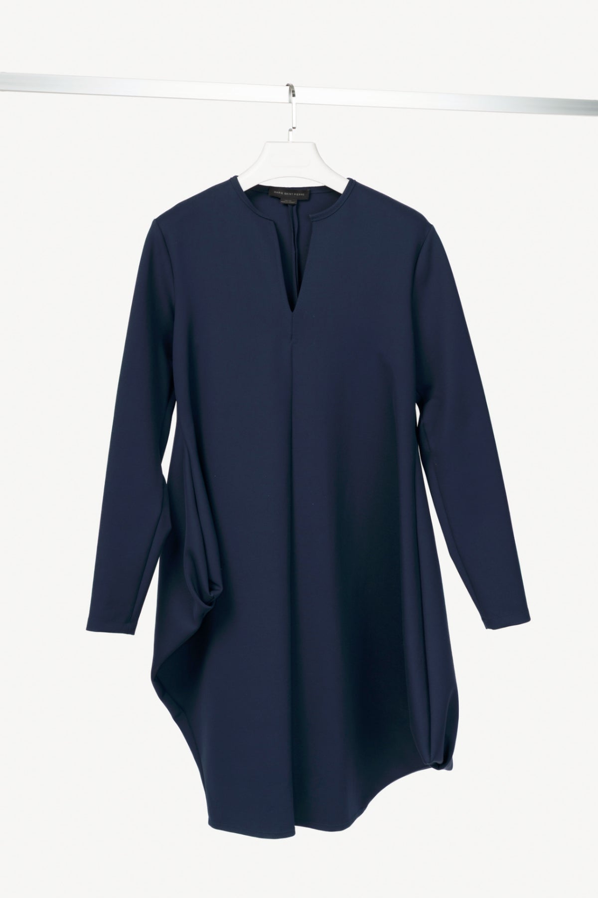 Marie Saint Pierre Ashes Navy Fine Scuba Asymmetrical Mini Dress