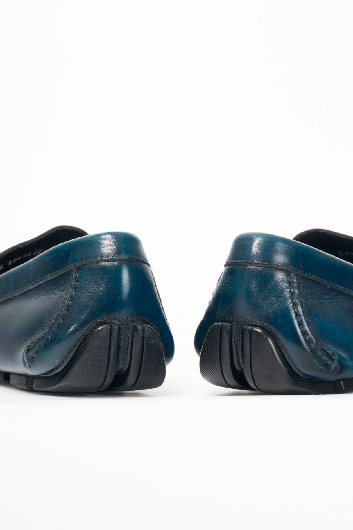 Salvatore Ferragamo Blue Leather Gancini Ornament Drivers