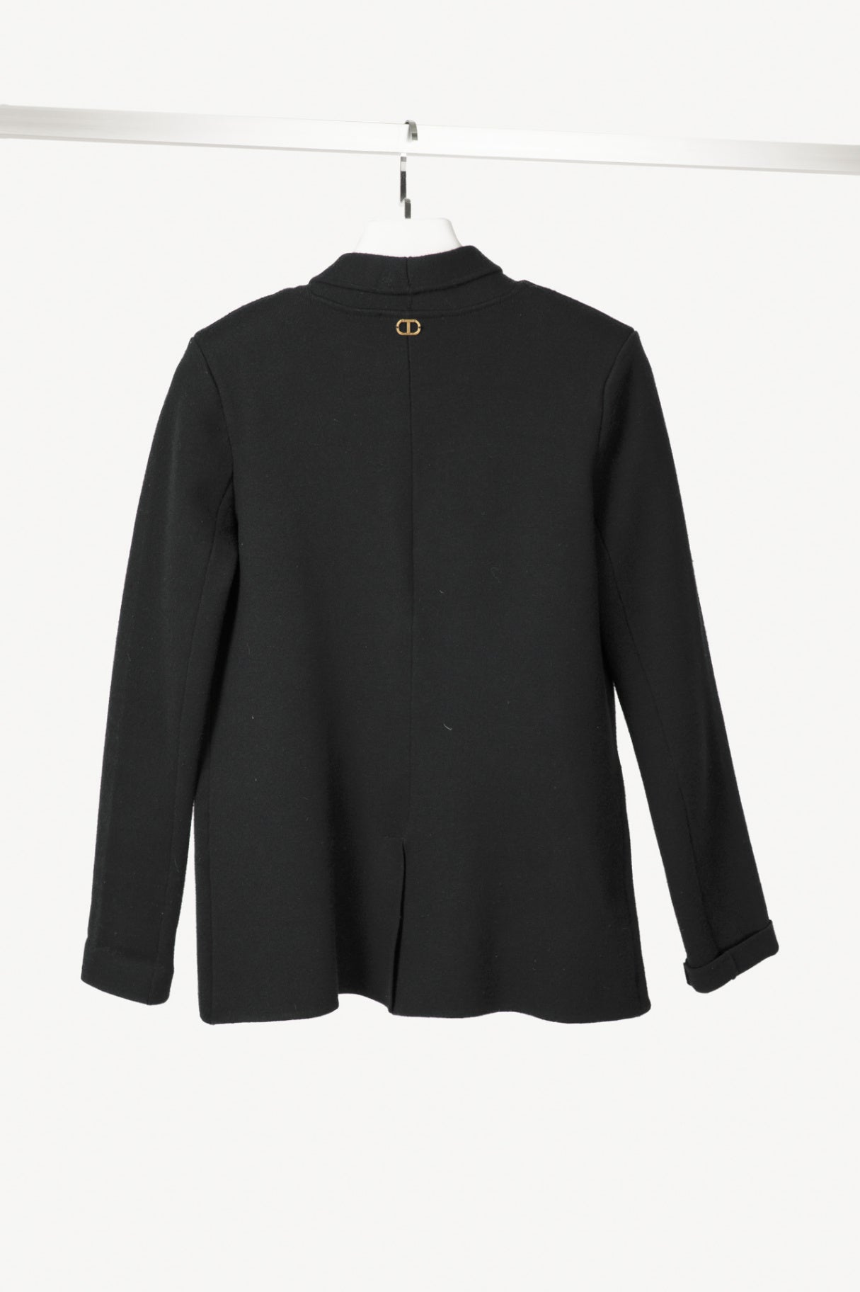 Twinset Black Ponte-Knit Rhinestone-Chain-Trim Blazer