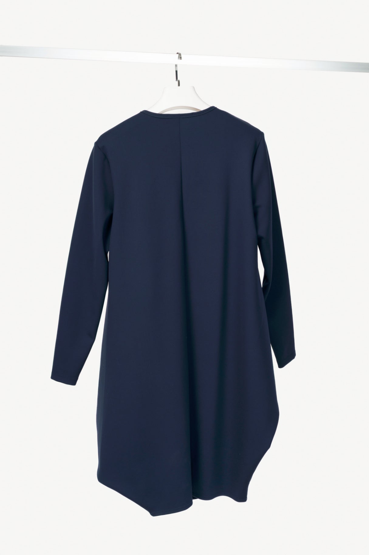 Marie Saint Pierre Ashes Navy Fine Scuba Asymmetrical Mini Dress