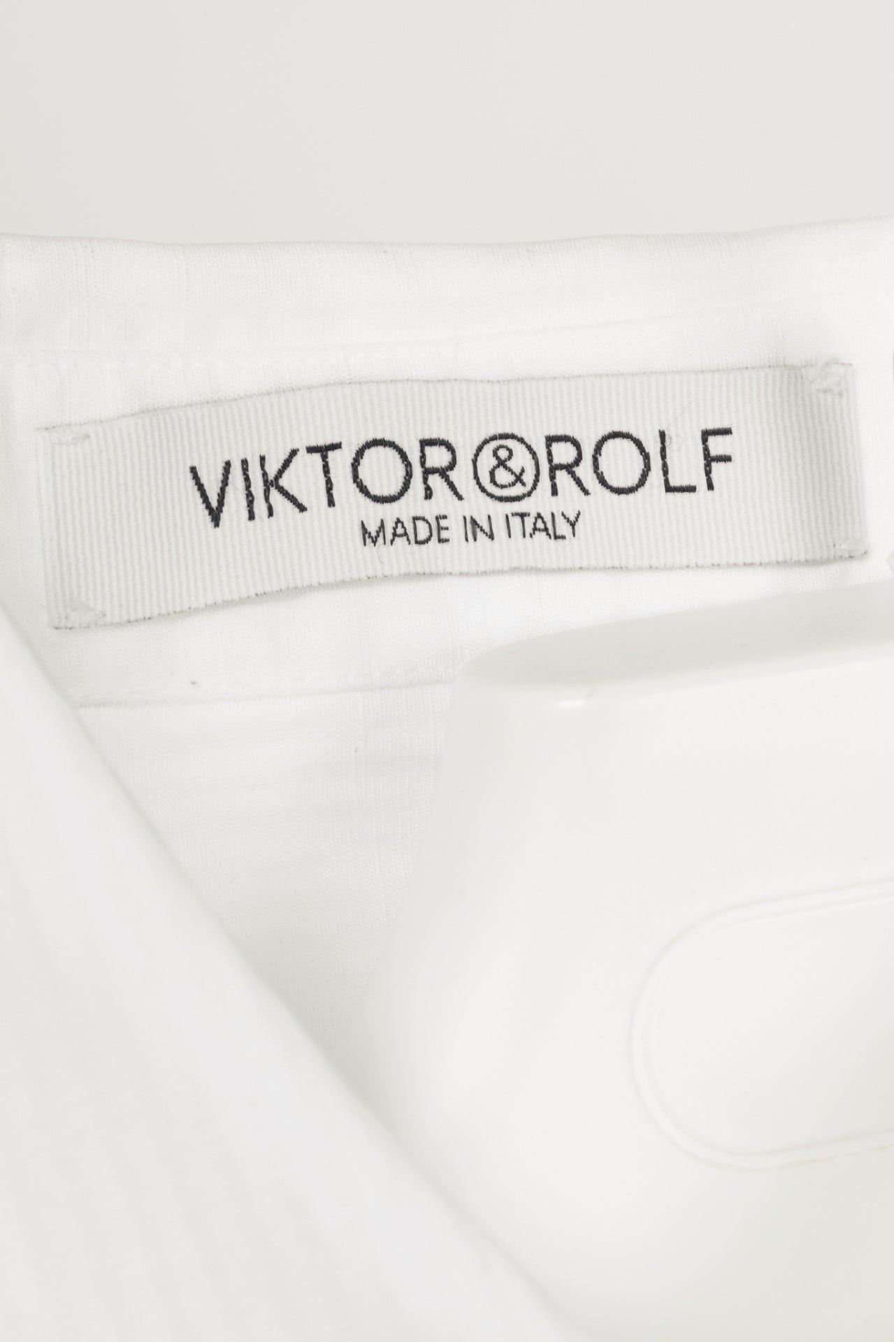 Viktor & Rolf White Cotton-Poplin & Linen-Voile Burnout-Stripe Shirt