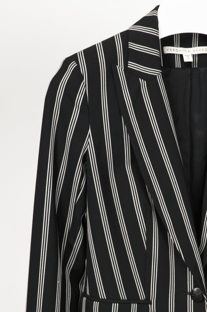 Veronica Beard Petra Black & White Striped Button Blazer