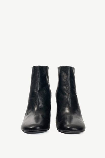 Acne Studios Claudine Black & Off-White Enamel-Heel Boots