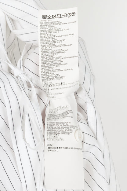 MM6 White Pinstripe Cotton-Poplin Asymmetrical Wrap Sleeveless Shirt