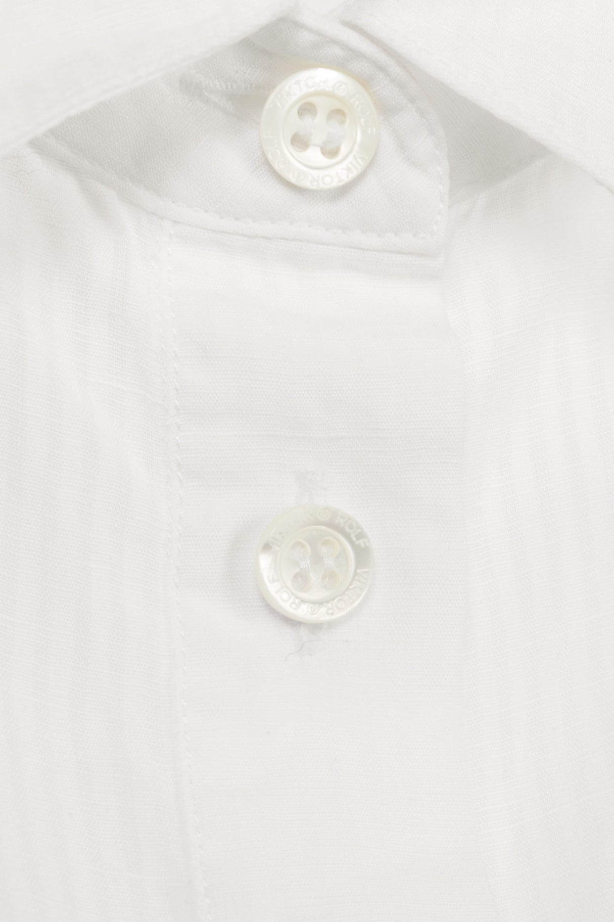 Viktor & Rolf White Cotton-Poplin & Linen-Voile Burnout-Stripe Shirt