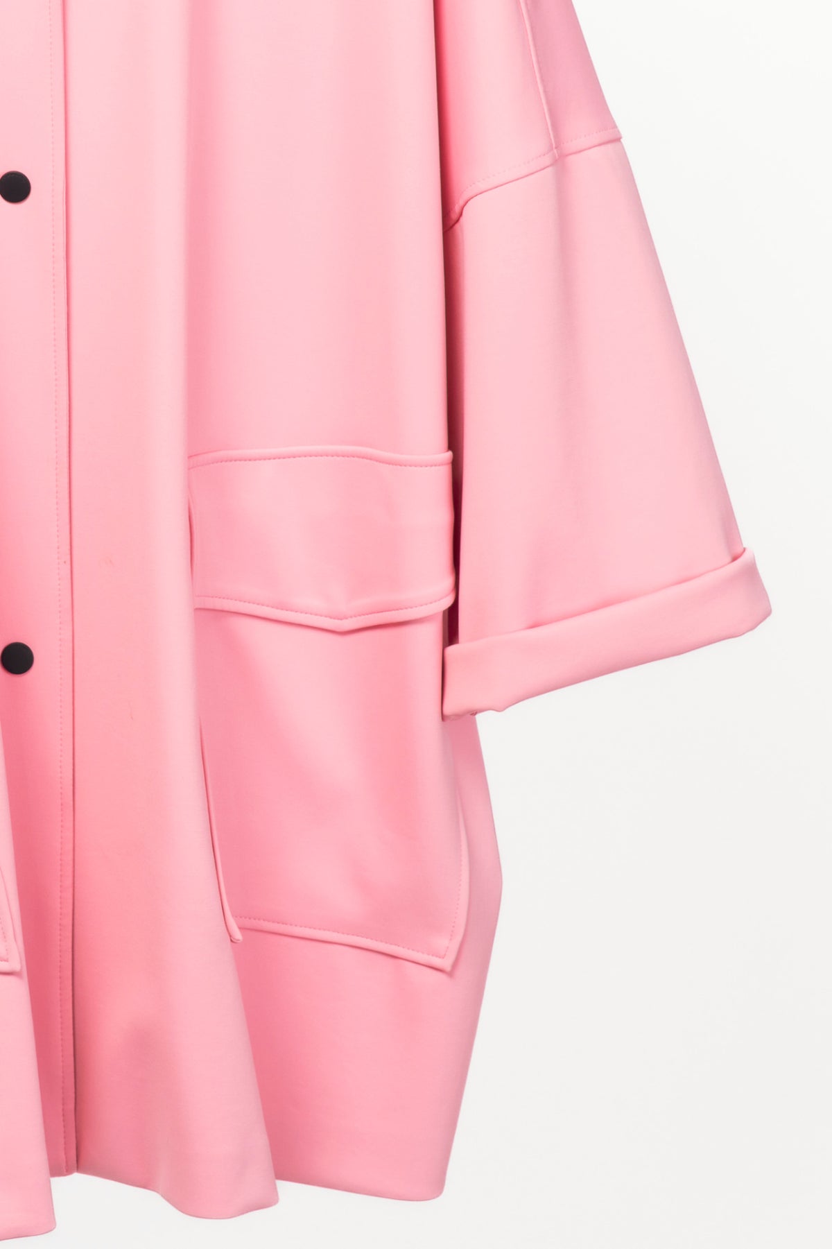 Liviana Conti Pink Neoprene Oversized Snap-Closure Jacket