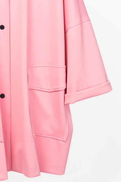 Liviana Conti Pink Neoprene Oversized Snap-Closure Jacket