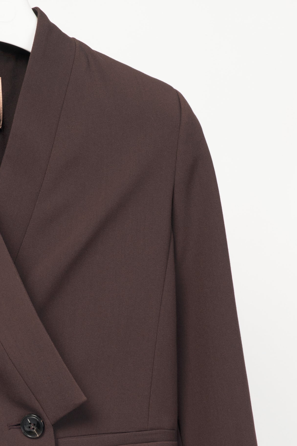 Twinset "Black Chocolate" Crepe Double-Breasted Cropped Blazer