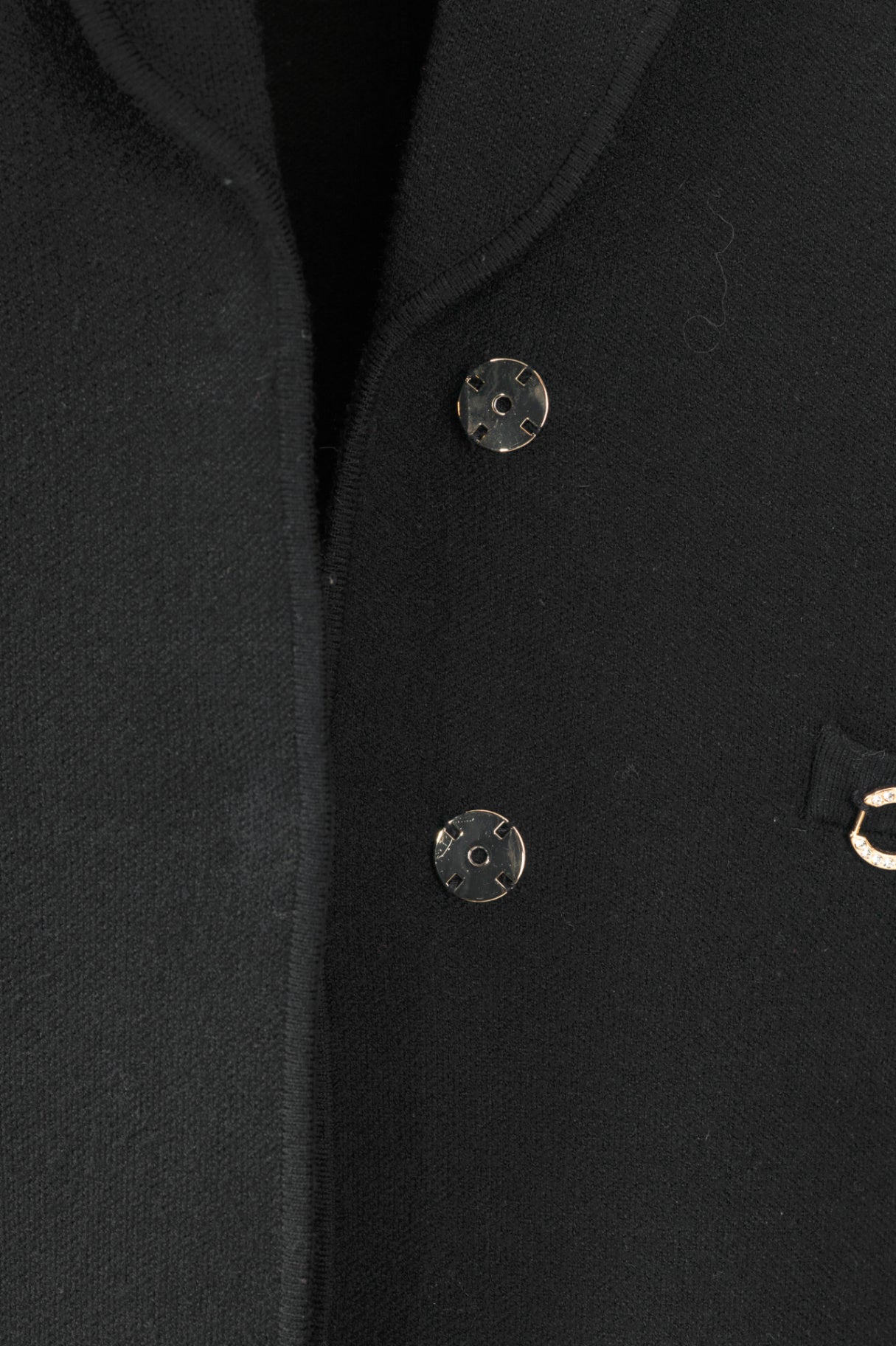 Twinset Black Ponte-Knit Rhinestone-Chain-Trim Blazer