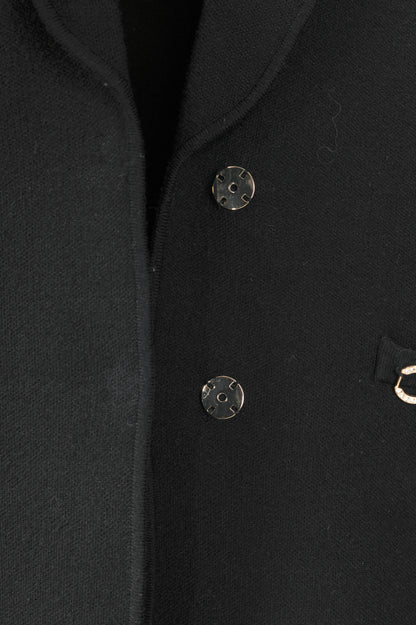 Twinset Black Ponte-Knit Rhinestone-Chain-Trim Blazer