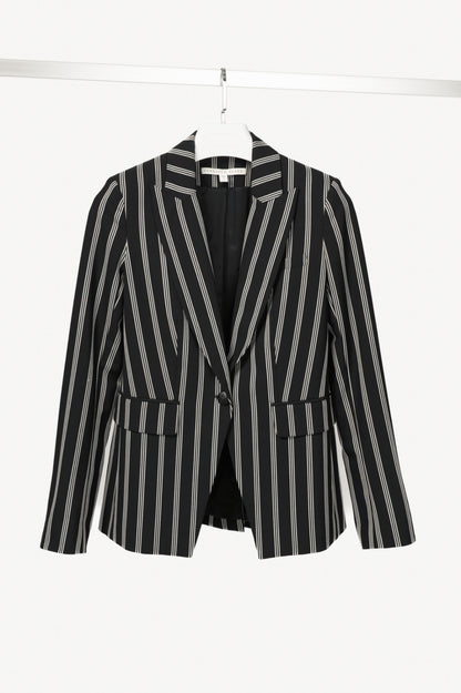 Veronica Beard Petra Black & White Striped Button Blazer