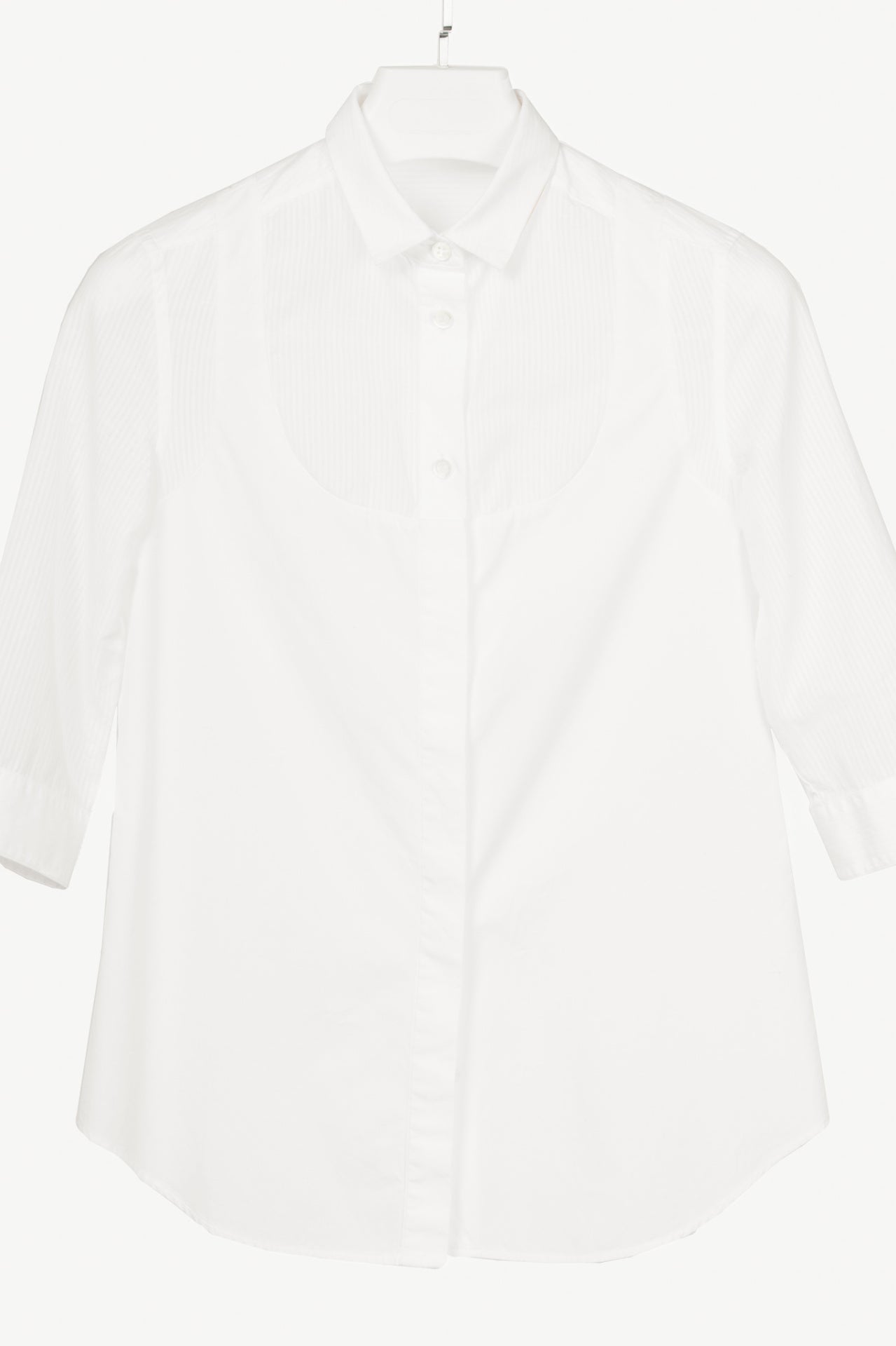Viktor & Rolf White Cotton-Poplin & Linen-Voile Burnout-Stripe Shirt