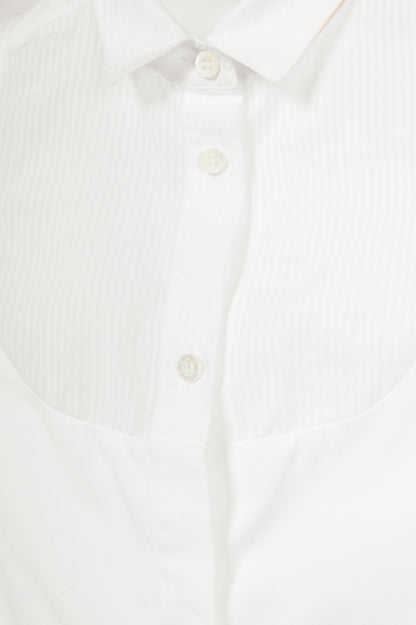 Viktor & Rolf White Cotton-Poplin & Linen-Voile Burnout-Stripe Shirt