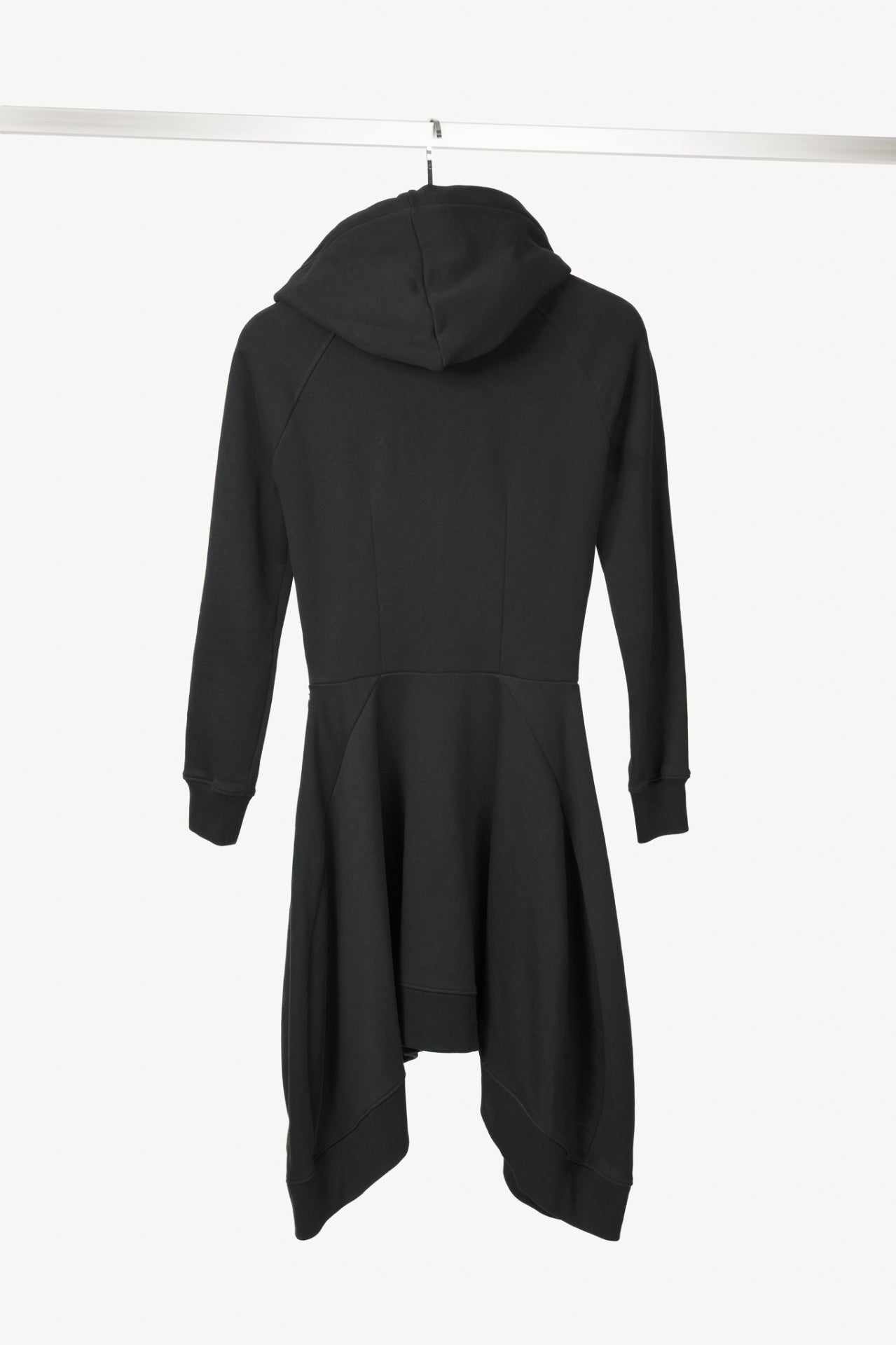 Moschino Black Cotton French Terry Logo Hoodie Dress