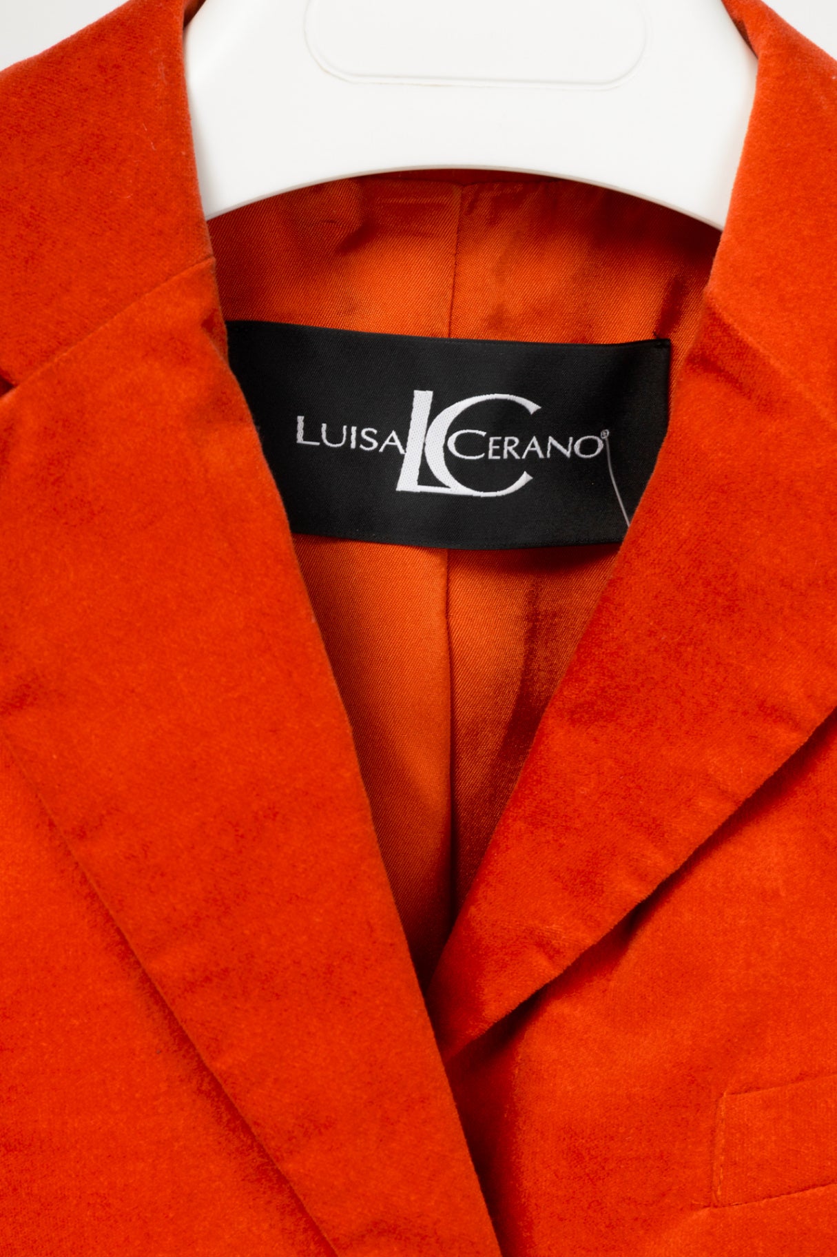Luisa Cerano Orange Cotton-Velvet Buttoned Blazer