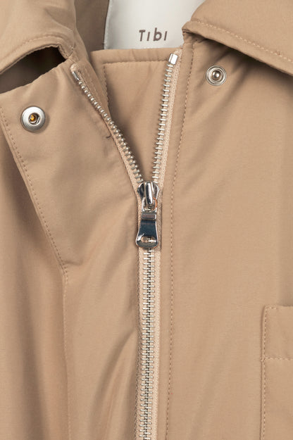 Tibi Clyde Tan Padding Shirt Jacket